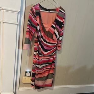 Sharagano Striped Multicolor Dress